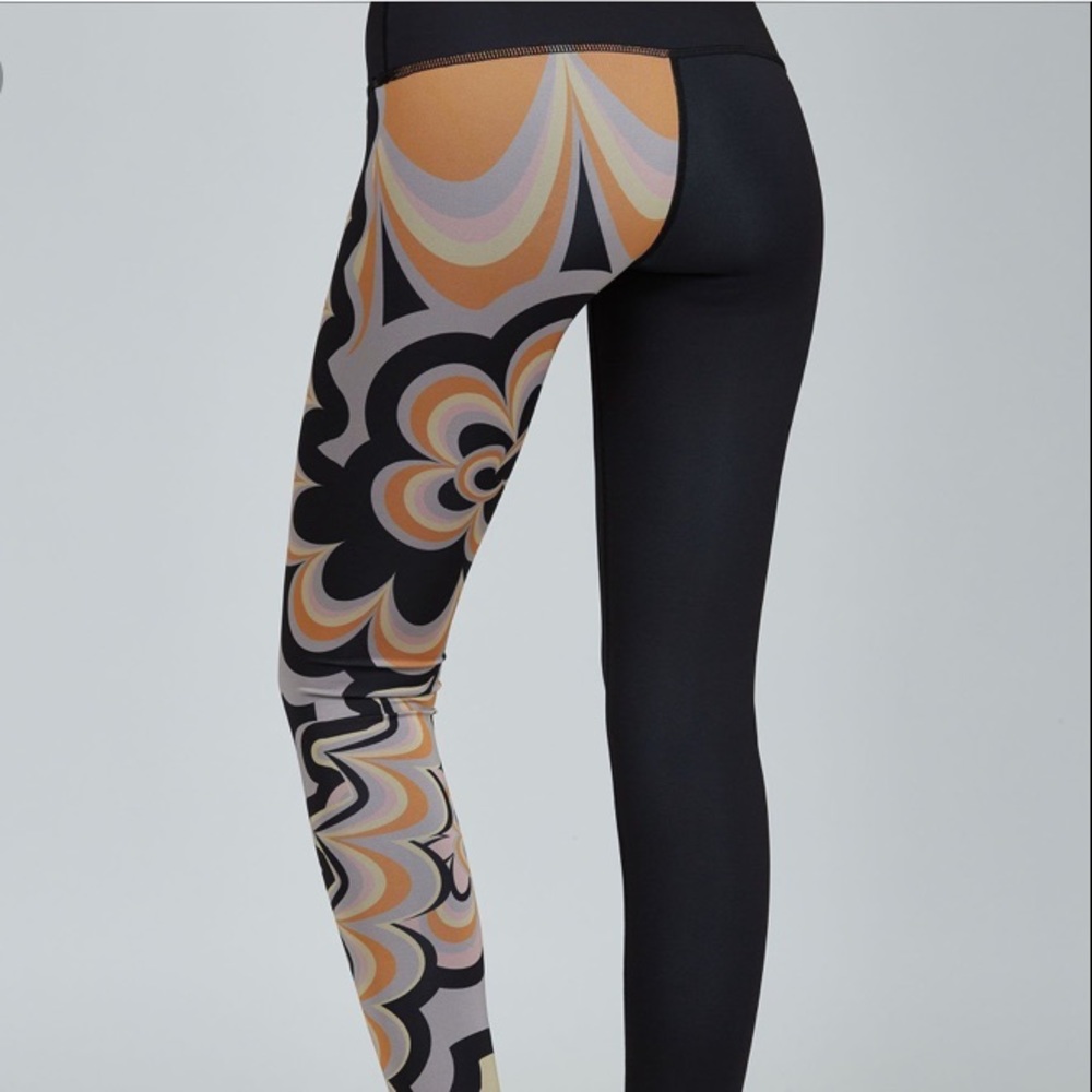 NOLI Black Orange Floral Chiara Legging Sz M